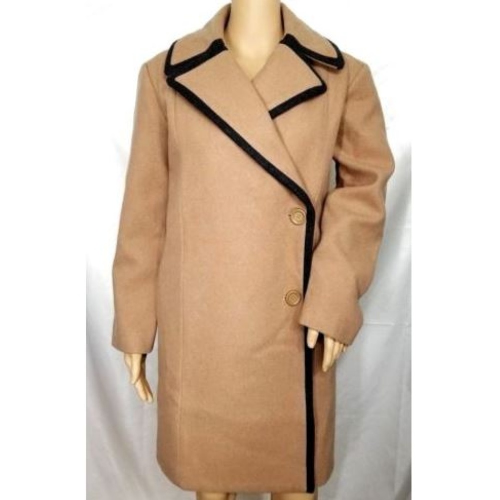 Kate Spade Saturday Walnut Piped Oversize Overcoat - Picture 1 of 6